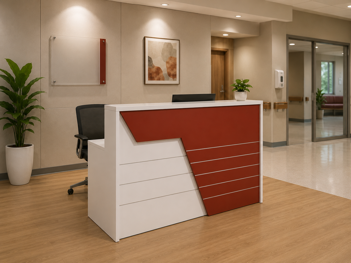Hospital consultation room with Sagwan doctor's desk